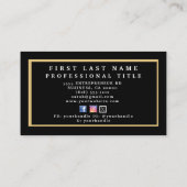 Eleganter Schwarz-Weiß-Streifen Visitenkarte (Rückseite)