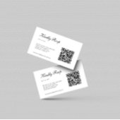 Eleganter Schwarz-Weiß-UAWG QR-Code Hochzeit Begleitkarte