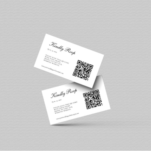 Eleganter Schwarz-Weiß-UAWG QR-Code Hochzeit Begleitkarte