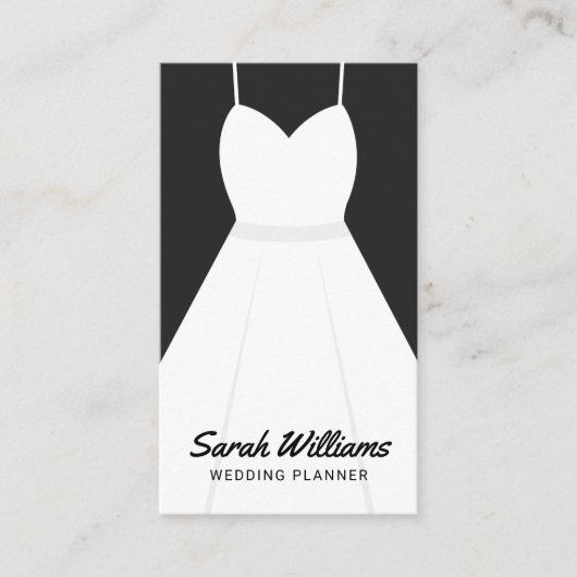 Eleganter Schwarz-Weiß-Veranstaltungsplaner Visitenkarte (Vorderseite)