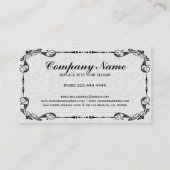 Eleganter Schwarz-Weiß-Vintager Blumenrahmen 2 Visitenkarte (Rückseite)