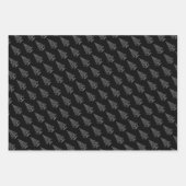 Eleganter Schwarz-Weiß-Weihnachtsbaum Geschenkpapier Set (Vorderseite)