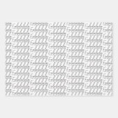 Eleganter Schwarz-Weiß Weihnachtsbaum Merry Xmas Geschenkpapier Set (Vorderseite 3)