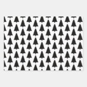 Eleganter Schwarz-Weiß Weihnachtsbaum Merry Xmas Geschenkpapier Set (Vorderseite 2)