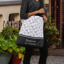 Eleganter Schwarz-Weiß-Wirbel Crossbody-Beutel