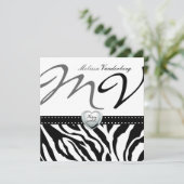 Eleganter Schwarz-Weiß Zebra Happy 40. Bithday Einladung (Stehend Vorderseite)