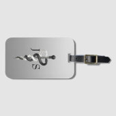 Eleganter Schwarz-weißer Asclepius Klassischer Onk Gepäckanhänger (Vorderseite (Horizontal))