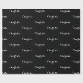 Eleganter Schwarz-weißer benutzerdefinierter Kalli Geschenkpapier (Flach)