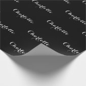 Eleganter Schwarz-weißer benutzerdefinierter Kalli Geschenkpapier (Ecke)