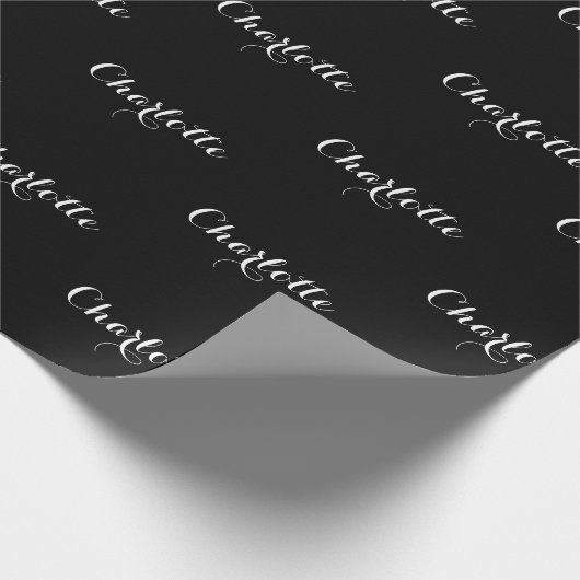 Eleganter Schwarz-weißer benutzerdefinierter Kalli Geschenkpapier (Ecke)