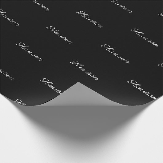 Eleganter Schwarz-weißer, benutzerdefinierter Klas Geschenkpapier (Ecke)