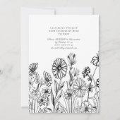 Eleganter Schwarz-weißer Blumenstrauß 50. Einladung (Rückseite)