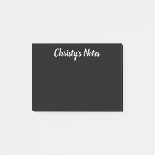 Eleganter, schwarz-weißer Chalkboard-Stil Post-it Klebezettel (Vorderseite)