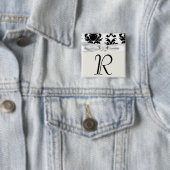 eleganter schwarz-weißer Damast Button (Beispiel)