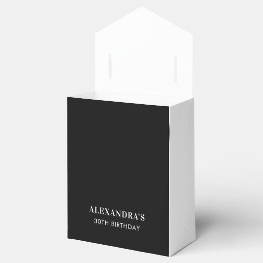 Eleganter Schwarz-weißer Dank Geschenkschachtel (Geöffnet)