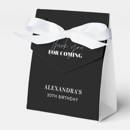 Eleganter Schwarz-weißer Dank Geschenkschachtel (Vorderseite)