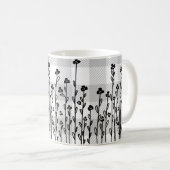 Eleganter Schwarz-weißer Dodle-Gingham Kaffeetasse (VorderseiteRechts)