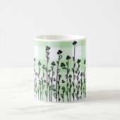 Eleganter Schwarz-weißer Dodle-grüner Gingham Kaffeetasse (Mittel)