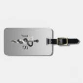 Eleganter Schwarz-weißer Eleganter Gepäckanhänger (Vorderseite horizontal)