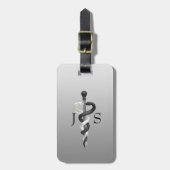 Eleganter Schwarz-weißer Eleganter Gepäckanhänger (Vorderseite vertikal)