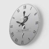 Eleganter Schwarz-weißer Eleganter Große Wanduhr (Winkel)