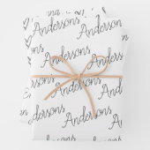 Eleganter Schwarz-weißer Familienname Herbst Weihn Geschenkpapier Set (Beispiel)