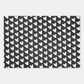 Eleganter Schwarz-weißer Familienname Herzchen Wei Geschenkpapier Set (Vorderseite 3)