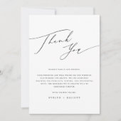 Eleganter Schwarz-weißer Foto Hochzeitstisch Dankeskarte (Vorderseite)