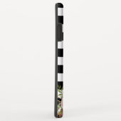 Eleganter Schwarz-weißer gestreifter Monogramm-mit Case-Mate iPhone Hülle (Hinten/Rechts)