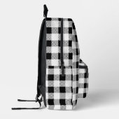 Eleganter Schwarz-weißer Gingham-Monogramm-Brief U Bedruckter Rucksack (Links)
