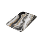 Eleganter Schwarz-weißer Goldmarmor Badematte (Schrägansicht)