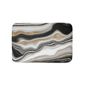 Eleganter Schwarz-weißer Goldmarmor Badematte (Vorderseite)