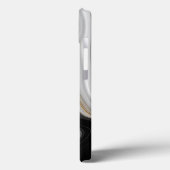 Eleganter Schwarz-weißer Goldmarmor Case-Mate iPhone Hülle (Rückseite / Links)