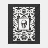 Eleganter schwarz-weißer Gothic-Schädel Fleecedecke (Vorderseite)