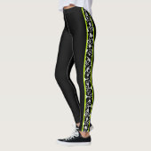 Eleganter Schwarz-weißer grüner stilvoller Leggings (Links)