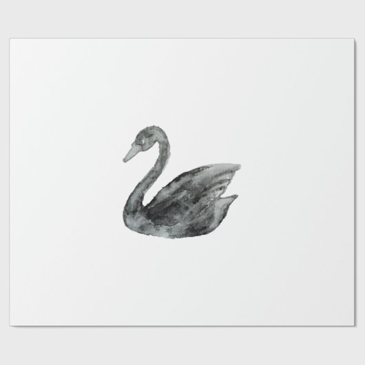 Eleganter Schwarz-weißer handgemalter Geschenkpapier (Flach)