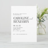 Eleganter Schwarz-weißer Hintergrund Einladung (Stehend Vorderseite)