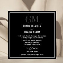 Eleganter Schwarz-weißer Hochzeitsplatz