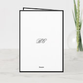 Eleganter Schwarz-weißer Hochzeitssorden Programm (Rückseite)