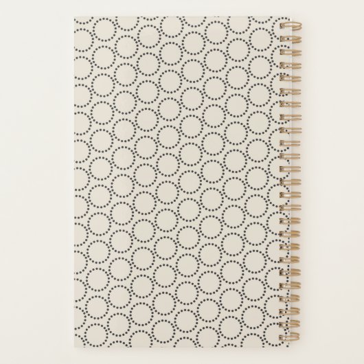 Eleganter Schwarz-weißer Individuelle Name Mitte d Planer (Rückseite)