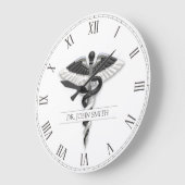 Eleganter Schwarz-weißer, klassischer medizinische Große Wanduhr (Winkel)
