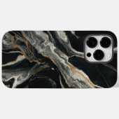 Eleganter Schwarz-weißer Marmor Case-Mate iPhone Hülle (Rückseite (Horizontal))