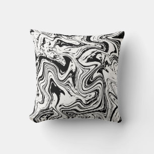 Eleganter Schwarz-weißer Marmor Kissen