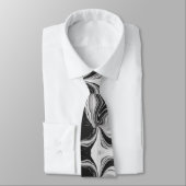 Eleganter schwarz-weißer Marmor Krawatte (Gebunden)