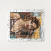 Eleganter Schwarz-weißer Math Foto Abschluss Wandteppich (Vorderseite (Horizontal))