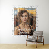 Eleganter Schwarz-weißer Math Foto Abschluss Wandteppich (Beispiel)