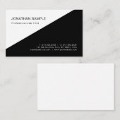 Eleganter Schwarz-weißer moderner Visitenkarte (Vorne/Hinten)