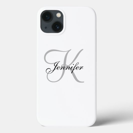 ELEGANTER SCHWARZ-WEISSER MONOGRAFISCHNAME Case-Mate iPhone HÜLLE (Rückseite)
