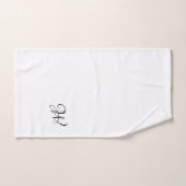 Eleganter Schwarz-weißer Monogramm-Initial-Chic Badhandtuch Set (Handtuch)