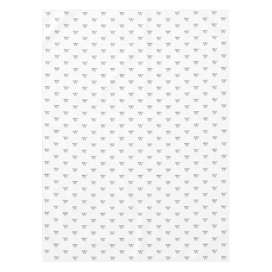 Eleganter Schwarz-weißer Monogramm-Initial-Chic Tischdecke (Vorderseite)